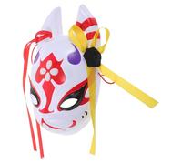 Abaodam Traditional Japanese Fox Mask Full Face for Halloween and Cosplay, Plastic Material with Comfortable Fit, Elegant Flair Animal Mask to Conceal Identity for Men and Women