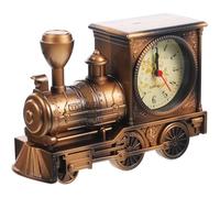 Abaodam Train Alarm Clock Retro Style Train Shape Wake- Up Silent Alarm Desktop Locomotive Model Clock for Bedroom Desk - Family and Friends Coffee Color