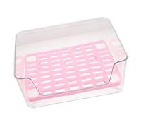 Abaodam Transparent Acrylic Pet Urinal Potty with Splash Design Medium Pink Cat Litter Box for Dogs and Cats Reusable Training Bedpan for Indoor Use