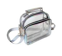 Abaodam Transparent Clear PVC Crossbody Shoulder Bag Lightweight Compact Tote for Women Stylish Travel and Everyday Use