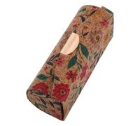 Abaodam Travel Lipstick Storage Box with Mirror, Floral Cork Makeup Organizer, Mini Portable Cosmetic Case for Women on the Go