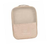 Abaodam Travel Shoe Storage Pouch Zippered Shoe Bag for Trip Compact Space-Saving Design with Folded Partition Preventing Deformation Suitable for Outdoor and Travel Use in Khaki