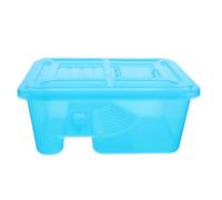 Abaodam Turtle Tank Aquarium with Lid Abs Reptile Terrarium, Removable Basking Platform, 13.07x9.33x5.71, for Turtles and Amphibian Larvae, Household Corners and Window Sills