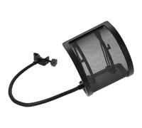 Abaodam U-shaped Metal Pop Filter for Condenser Mic Large Black Windscreen Shield for Studio Podcast Streaming Mic Cover Reducing Plosives and Background Noise