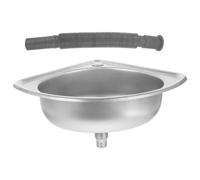 Abaodam Ultra-Small Triangular Single Bowl Rv Washing Sink Stainless Steel Kitchen Basin for Motorhome and Camper, Wall-Mount Small Bar Sink for Outdoor Dishwashing and Vegetable Prep