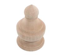 Abaodam Unfinished Solid Wood Bedpost Finial 6x10cm Carved Decorative Staircase Ornament Wooden Baluster Topper Handrail Rail Column Cap for Home Crafts
