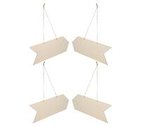 Abaodam Unfinished Wood Arrows 4pcs with Preinstalled Hanging Rope, Smooth Surface Blank Arrow Wall Hanging Plaque for Door Wall Art and Classroom Decor, for Drawing and DIY Craft