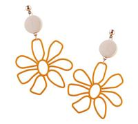 Abaodam Unique Hollow Flower Drop Earrings for Women Lightweight Orange Dangle Accessories for Parties and Vacations Fresh and Stylish Floral Design Statement Jewelry