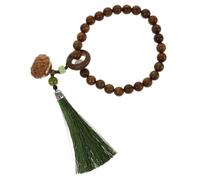 Abaodam Unisex Wooden Bead Bracelet with Lotus Sachet Aromatherapy Tassel Compact Prayer Bead Wrist Chain DIY Carved Lotus Design for Spiritual and Daily Wear