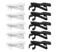 Abaodam Universal Lapel Microphone Clips 10pcs Set - 5 Black 8.5mm 5 White 6mm Mic Holder Clamps for Lavalier Mic, Tie-clips for Interviews, Live Streams, Presentations