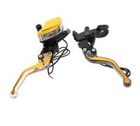 Abaodam Universal Motorcycle Hydraulic Brake Clutch Lever, CNC Aluminum Master Cylinder Pump with Yellow Maple Leaf Cap, Compatible with 7/8" 22Mm Handlebars for Dirt Bike and Street