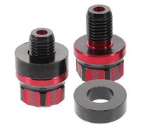 Abaodam Universal Motorcycle Mirror Screw M10 Pair with Ring Red Threaded Hole Plugs for Rearview Mirror Mounting Motorbike Accessories Compatible with Most Motorcycles Scooters and Atvs