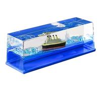 Abaodam Unsinkable Cruise Ship Fluid Drift Bottle Ornament 5.75In Desktop Boat Decor Birthday Gift for Men Unique Ocean Theme Decoration