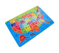 Abaodam Usa Map Puzzle Floor Jigsaw Educational for Ages with English Labels Interactive Geography Learning Featuring Usa States and World Maps for Boys