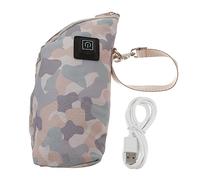 Abaodam USB Bottle Heating Pouch for Baby's Milk Bottle with Car Charging, Pu Material, Washable Cloth Cover and Handy Strap, Insulated Warmer Thermal Bag for Car Trips and Style