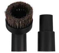 Abaodam Vacuum Accessories Set with Horsehair Brush and Hose Adapter, Including 32mm Inner Diameter Natural Horsehair Brush and 1-3/8 to 1-1/4 Inch Hose Connector for Household and Office