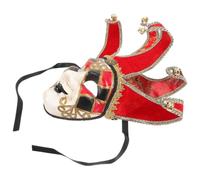 Abaodam Venetian Party Mask Plastic Cosplay for Carnival Street Dance Red | Lightweight, Comfortable Wearing Feel, Full Face Design, Suitable for Masquerade Events and Performances