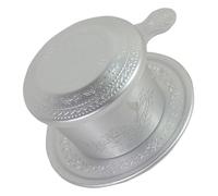 Abaodam Vietnamese Coffee Filter Good Filtering Effect Aluminum Dripper with Unique Pattern Design Silver Colour, Vintage Style for Hand-brewed Coffee Suitable for Camping and Outdoor