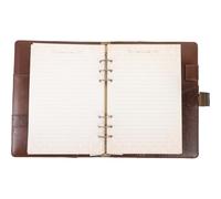 Abaodam Vintage A5 Pu Leather Notebook with Lock, Plain Retro Journal for Students and Travel, Portable Coffee-colored Refillable Writing Pad for Personal Diary and Office Use