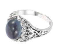 Abaodam Vintage Alloy Mood Ring for Women Size 6, Temperature Sensitive Retro Finger Ring Changing Color Emotion Jewelry for Engagement and Daily Wear