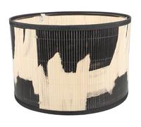 Abaodam Vintage Bamboo Drum Lampshade Lamp Cover for Table Lamp and Pendant Decoration Black Elegant Accessory Suitable for Restaurant Lighting