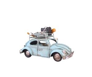 Abaodam Vintage Blue Iron Car Model Desktop Ornament for Home and Office Decoration Featuring Plating Technology and Unique Design, as Desk Ornament and Car Decoration