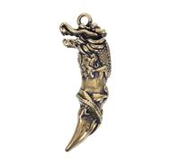 Abaodam Vintage Brass Dragon Head Wolf Pendant Keychain for Car Keys and Backpack Charm, Creative Metal Teeth Ornament for Bag Accessories and DIY Jewelry Projects