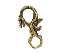 Abaodam Vintage Brass Dragon Keyring with Sturdy Clasp for Decorating Bags and Keys, Creative Handmade Metal Key Chain Buckle Featuring Dragons Design, for Everyday Use