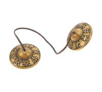 Abaodam Vintage Brass Meditation Bells Handheld Chime Cymbals Simple to Use for Beginners Elegant Feng Shui Decor Quality Craftsmanship for Sound Therapy and Relaxation