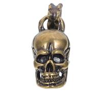 Abaodam Vintage Brass Skull Pendant Charm with Intricately Carved and Polished Retro Design, Brown Halloween Skeleton Beads for DIY Craft Making on Jewelry, Bags, Bracelets