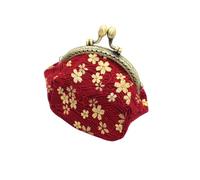 Abaodam Vintage Cherry Blossom Coin Purse Gilded Hot Stamping Portable Change Wallet Mini Storage Bag for Women Girls