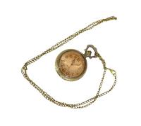 Abaodam Vintage Clamshell Pocket Watch with Chain Lightweight Alloy Retro Design Big Numbers Easy Reading for Men Women Classic Pendant Timepiece