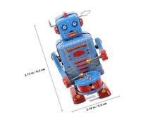 Abaodam Vintage Clockwork Drumming Robot Tinplate Wind Up for Adults Boys Collection Retro Desktop Robot Creative Blue