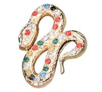 Abaodam Vintage Gold Tone Snake Brooch Pin with Sparkling Rhinestones, Decorative Crystal Animal Lapel Badge for Women’s Coats and Costumes, Elegant Metal Spirit Snake Jewelry