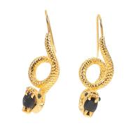 Abaodam Vintage Green Eye Snake Dangle Earrings Unisex Punk Reptile Jewelry Zinc Alloy Lightweight Drop Earrings for Halloween Costume Mystical Chinese Zodiac Accessory