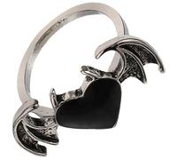 Abaodam Vintage Hip- Ring for Women Retro Style Fashion Jewelry with Romantic Heart-shaped Design Structure Anniversary Band Unique Cool Statement Accessory