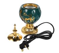 Abaodam Vintage Incense Burner Electric Plug for Home Use, Ceramic and Iron Aroma Burner with Easy to Move Design, Table Centerpiece for Living Room Decoration