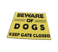 Abaodam Vintage Iron Beware of Dog Sign Caution Board for Fence Garden Outdoor Warning Decoration