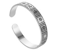 Abaodam Vintage Mahjong Bracelet Unisex Open Cuff Bangle with Thirteen Wonders Design Retro Traditional Craftsmanship Jewelry for Year Celebrations and Fortune