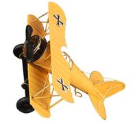 Abaodam Vintage Metal Airplane Model Decorative Ornament Retro Design, Elegant Yellow Plane Shaped Decor for Offices and Party Decoration, Unique Vintage Plane Model Delicate Craftsmanship