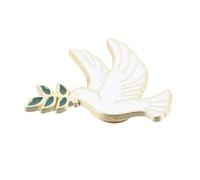 Abaodam Vintage Metal Peace Dove Brooch with Olive Branch Elegant Animal Pin for Women Clothing Bags Hats Fade-resistant Badge Versatile Accessory for Everyday Wear and Special Occasions