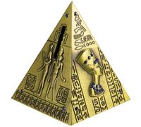 Abaodam Vintage Metal Pyramid Model Piggy Bank Retro European Style Decorative Collectible Ornament for Home Desk and Housewarming
