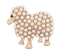 Abaodam Vintage Pearl Sheep Brooch Pin Lightweight Alloy Women Clothing Accessory for Sweaters Suits Bags Elegant Lapel Ornament for Weddings Parties Business Events