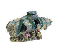 Abaodam Vintage Resin Simulation Submarine Aquarium Decor Retro Fish Tank Ornament Providing Shelter and Hideaway Safe for Fresh and Saltwater No Lighting Needed Unique Landscape Accessory