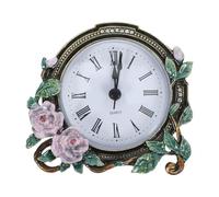 Abaodam Vintage Retro with Cleaning and Silent Movement Table Clock Easy Zinc Alloy and Enamel Mini for European-style Design Desk Desktop Home Decor