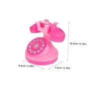 Abaodam Vintage Rotary Phone for Plastic Retro Corded Landline Simulation Interactive Early Educational Role Play Compact Pink Miniature Telephone for Imaginative Play and Portable Fun