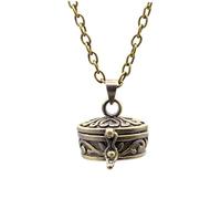 Abaodam Vintage Round Pet Ashes Urn Necklace Pendant Personalised Memorial Jewelry Durable Keepsake for Ash Storage Elegant Design for Cat Dog Remembrance