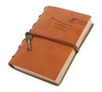 Abaodam Vintage Small Orange Retro Journal Notebook with Faux Leather Strap, Kraft Paper Writing Diary for Travel, School, and Daily Planning
