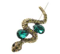 Abaodam Vintage Snake Lapel Pin in Zinc Alloy with Green Rhinestones, Versatile Accessory for Everyday Wear and Special Occasions, Unique Snake-shaped Brooch Pin for Men and Women