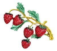 Abaodam Vintage Strawberry Brooch Pin for Women, Creative Fruit Lapel Badge, Retro Plant-inspired Jewelry Accessory, for Her, Fashion Brooches